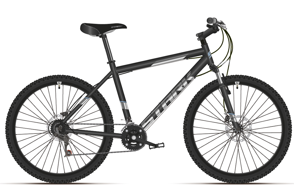 Велосипед Stark'21 Respect 26.1 D Microshift Steel черный/серебристый