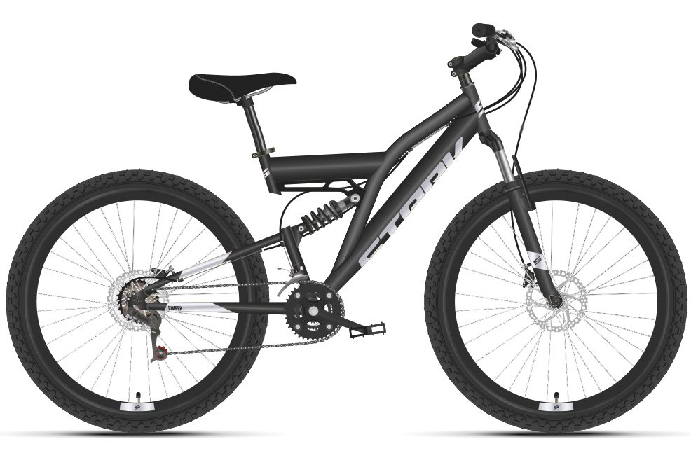 Велосипед Stark'21 Jumper 27.1 FS D чёрный/серебрист.