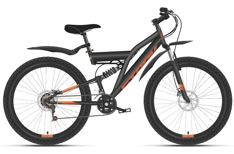 Велосипед Stark'21 Jumper 27.1 FS D чёрный/оранжевый