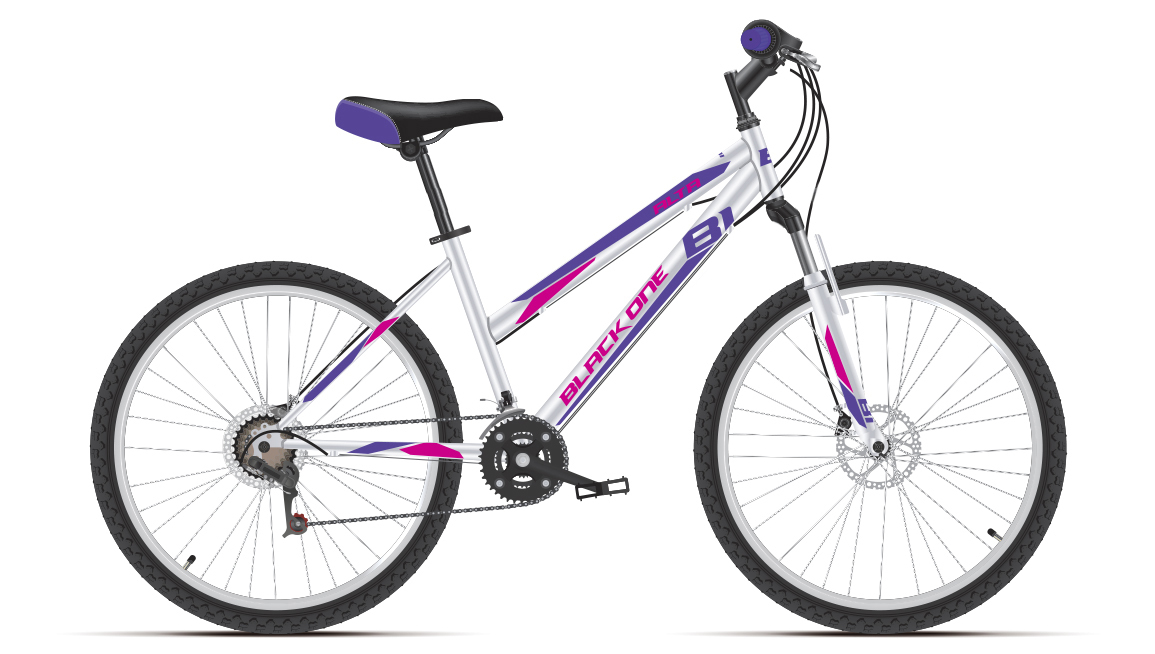 Велосипед Black One Alta 26 D серебристый/фиолетовый/розовый