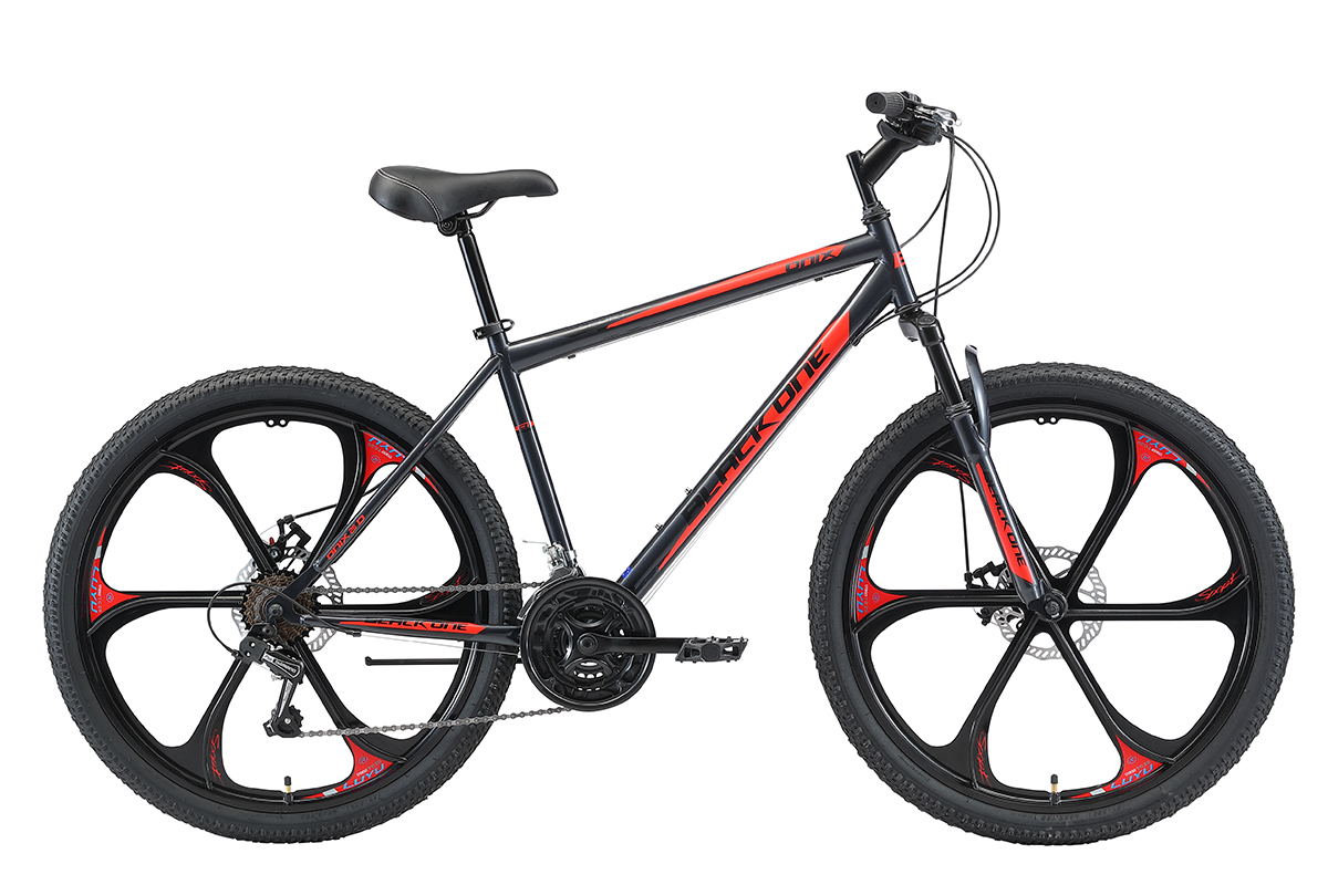 Велосипед Black One Onix 26 D FW серый/черный/красный