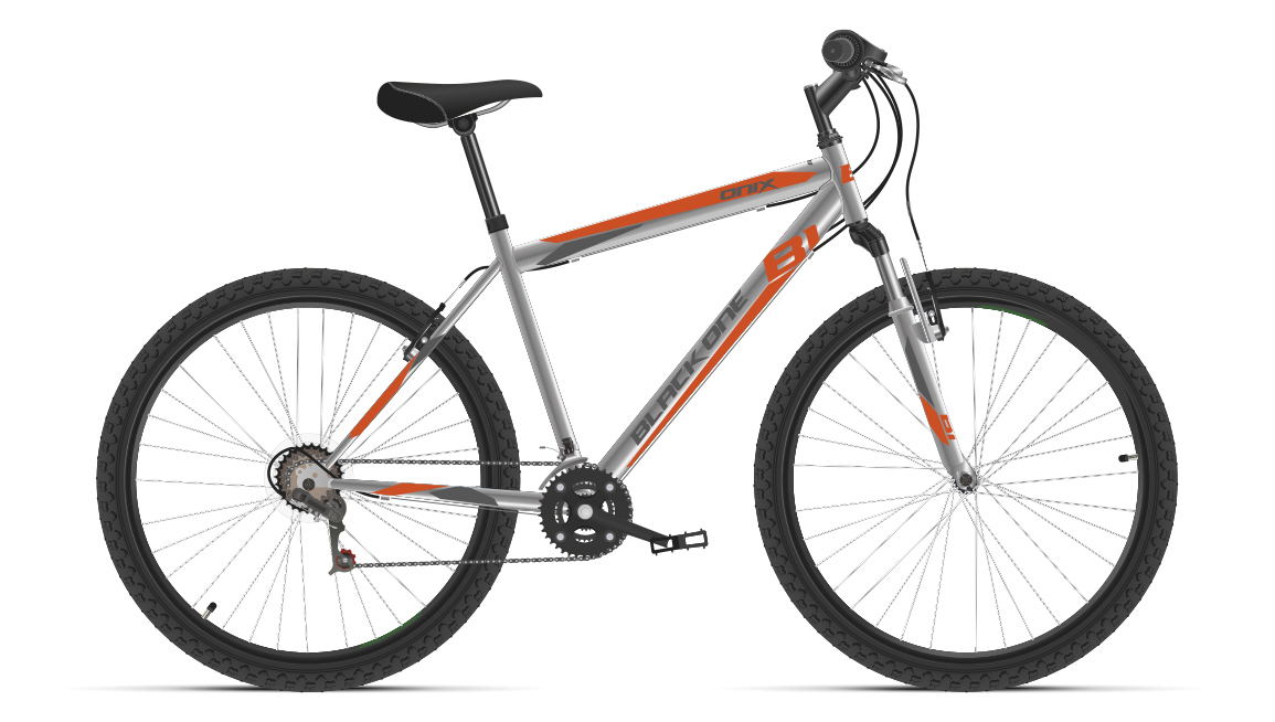 Велосипед Black One Onix 26 серебристый/оранжевый