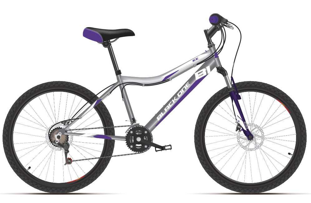 Велосипед Black One Ice 24 D серый/белый/фиолетовый